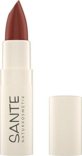 Sante Naturkosmetik Moisture Lipstick 06 Hazel Red, Lippenstift, Transparente bis intensive Farben, Mit Hyaluronsäure, Zart pflegend & sanft schützend, 4, 5g