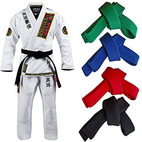 Kampsport karatebälte, 100 % bomull med flera sömmar för BJJ, Judo, Taekwondo och Karate (gul, 320)