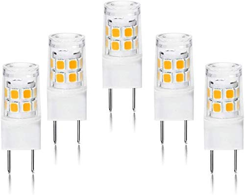 G8 GY8.6 Bi-pin Base LED, Warm White 3000K T4 G8 Base Bi-pin Xenon JCD Type LED 120V 50W Halogen Replacement Bulb for Under Counter Kitchen Lighting, Under-cabinet Light (5-pack)