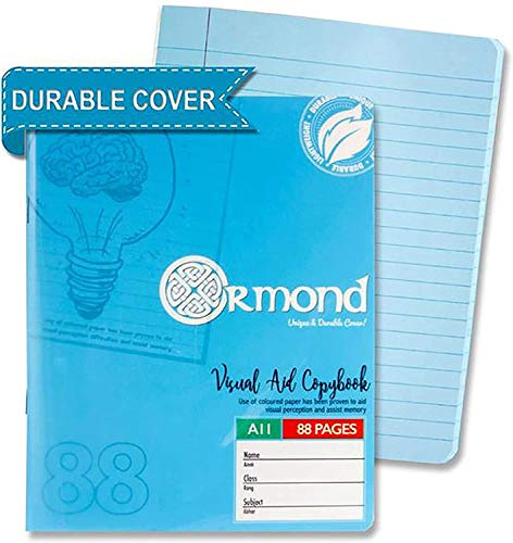 2 x Ormond Visual Memory Aid Copy Book with Plastic Cover - Blue