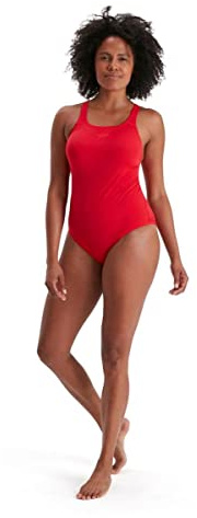 Speedo Mujer Bañador Eco Endurance+ Medalist | Corte deportivo | Diseño clásico | Tejido reciclado | Resistente al cloro | Más flexibilidad Fed Red 28