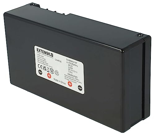 EXTENSILO Akku kompatibel mit Wiper C Xe, Ciiky XE, Ciiky XH, C12, C20, C6, C8, Joy Rasenroboter Rasenmäher (3400mAh, 25,2V, Li-Ion)