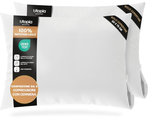 Fundas De Almohada Impermeables con Cremallera, 50 x 75 cm, Juego De 2
