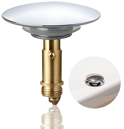 Bathroom Sink Drain Plug Stopper, 66 mm Pop Up Sink Plugs Solid Brass Chrome Plating Pop-up Stopper for Kitchen Sink Bathroom