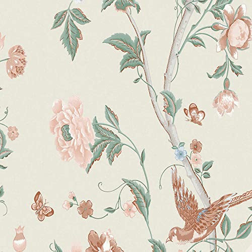 Laura Ashley Papier peint Summer Palace Sage Apricot 1005x52cm