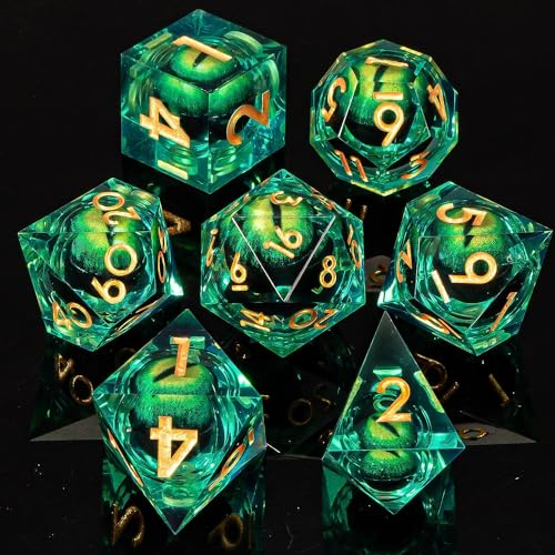 Power Beast Dungeon Würfel Set Rotierendes Drachenauge, 7 Rollenspiel Würfel, Polyedrische Würfel Set, Dungeons and Dragons, D&D, DND, Dungeon Master.