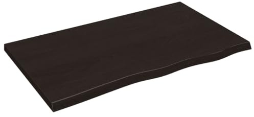 vidaXL Dessus de Table Marron foncé Bois chêne Massif traité