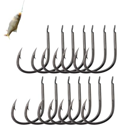 Spldsun Angelhaken-Set: 200 Stück Mit Öse und Widerhaken für Meer, Seen und Flüsse