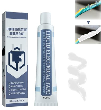 Alelyer Flüssiges Isolierbanad,Hochtemperaturbeständiger Flammhemmender Kleber,Schwarz Flüssiges Elektrisches Klebeband,Wasserdichter Isolierkleber,Flüssiges Isolierband Elektro (white)