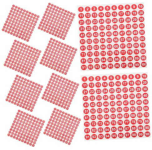 EXCEART 100blätter Zahlenaufkleber Mit Selbstklebende Zahlenetiketten Für Wände Fenster Und Türen Abnehmbare Nummernstickers Für Kleidung Und Organisation
