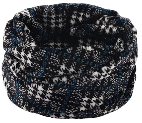 YUKORT Winter-Strickschal FüR MäNner Snood Schals Ring Herren Damen Unisex Winter Weicher Halstuch Doppellagig Gestrickte Halstücher Wärmer Bedruckt Vintage Schal Herren (Color : 6)