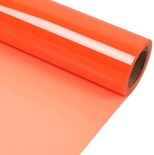 TORC Neon Orange Puff HTV - 12 x 5ft, 3D Puff Heat Transfer Vinyl for T-Shirts, DIY Crafts - Compatible with All Cutter Machines, Easy to Cut, Weed & Iron On for Vibrant Heat Vinyl Designs