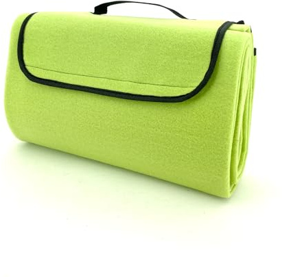 heimtexland Picknickdecke wasserdicht Outdoor Strandmatte Isomatte waschbar Campingdecke faltbar mit Tragegriff Festival Zelten Picknick Strand Decke Typ549 Hellgrün 135x170 cm