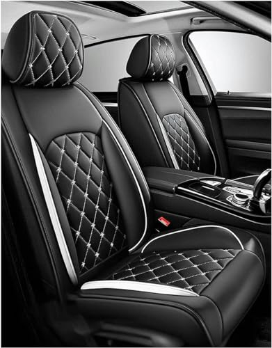 FUXZSV Autositzbezüge sind geeignet für FIAT 500 /500C /500e /500L /500X /600 /Seicento/Croma/Croma Autonomy/Cinquecentoleder/atmungsaktiv,Weiß