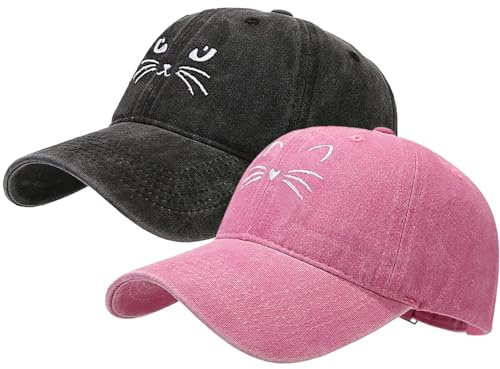 XYIYI 2 Pack Unisex Washed Vintage Baseballkappe Golf Dad Hat Einstellbare Klassische Low Profile Plain Cap für Herren Damen
