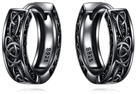 VONALA Wikinger Ring Ohrringe für Herren - 925 Sterling Silber Schmuck - Herren Eisen Ohrringe