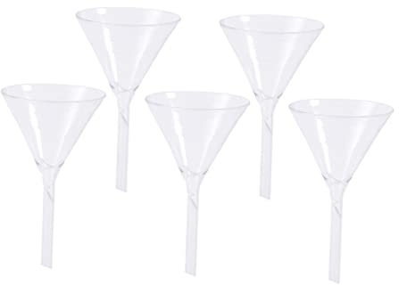 Hoement 5piezas Embudo De Vidrio Embudo Triangular Para Laboratorio Para Líquidos o Sólidos Herramienta De Laboratorio