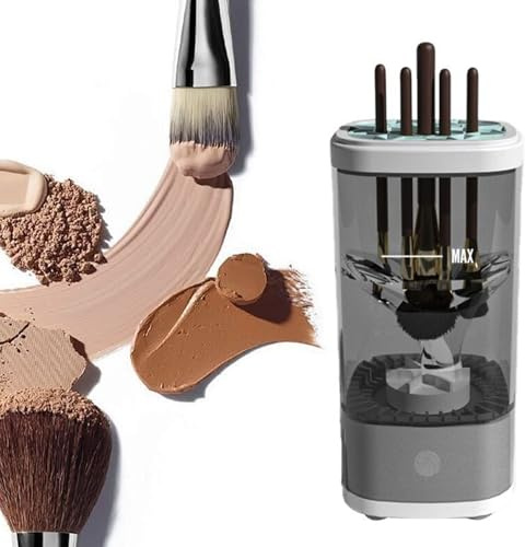 Elektrischer Make-up-Pinselreiniger, Zwei Modi, USB-Kosmetikpinselreiniger für die Gründliche Reinigung Aller Arten von Pinseln, Tragbare, Kompakte Make-up-Pin (BLACK)