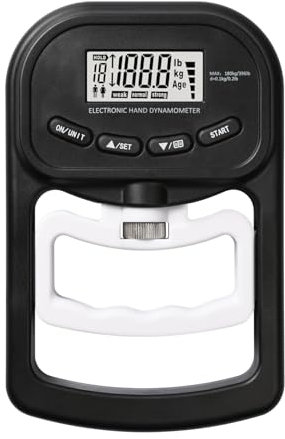 Pumwoy Digitaler Handkraftmessgerät 396lb/180Kg, Hand Dynamometer mit LED-Bildschirm, Elektronische Griffkraft Messgerät mit USB-Ladekabel