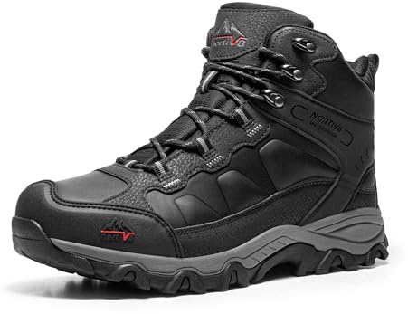 NORTIV 8 Scarpe da Trekking da Uomo Stivali da Esterno Scarponi da Trekking Scarponi da Trekking Impermeabili Stivali da Arrampicata Alpinismo,Size 40,Nero,NMUMHB2501