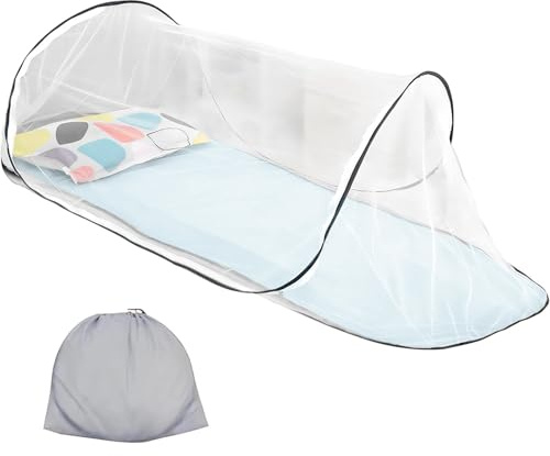 Moskitonetz Pop Up Reise, 200 x 80 x 56cm Moskitonetz Reise, Tragbares Mückennetz Bett Reise Camping, Outdoor & Reisen | 2025 Upgrade mit Aufbewahrungstasche | Einfache Installation, Atmungsaktiv
