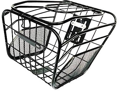 DECOMELODY Bike Basket Quick Release Front Hanging Storage Bike Basket Cargo Weather-resistant Steel Cycling Accessory Random Style