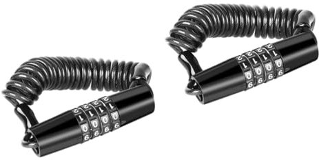 HEMOTON 2 Stück Kombinationsschloss Helmschloss Roller Motorrad-Kofferraumschloss sperren helmet lock motoradhelm Passwortsperre für den Helm Fahrradhelmschloss Zinklegierung Black