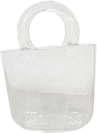 Vase de sac à fleurs : vase en verre transparent dans un sac, avec bulles, vase en verre transparent pour la décoration, bon pour la disposition florale, la décoration centrale et pour