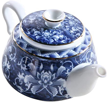 VALICLUD Bollitore in Ceramica Stile Vintage Teiera Per Tè Con Filtrante Integrato Ceramica Solida Con Lavorazione Manuale e Contorno Decorativo Per Ufficio e Casa