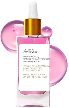 After Shave Oil for Women with Strawberry & Vanilla, Hair Removal Soothing Essential Oil, Shaving Oils, Aftershave Balm, After Shaving Gel, Smooth Skin, Prevents Ingrown Hairs & Dryness