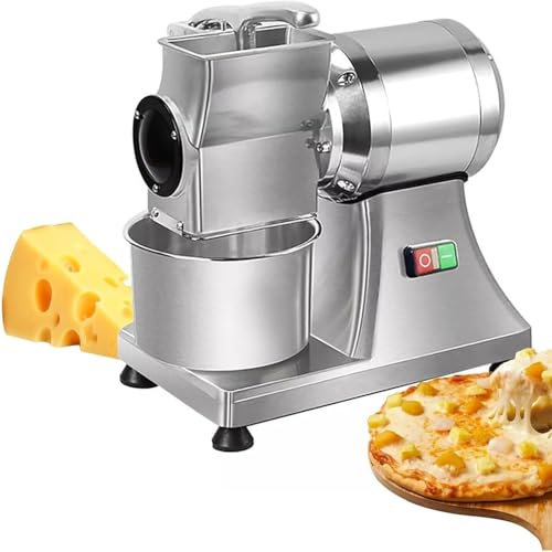 GAYAYAS Rallador de Queso eléctrico de Acero Inoxidable, procesador de Alimentos Comercial, con Cubo, para rallar Queso, Cacahuetes, parmesano y Pan rallado