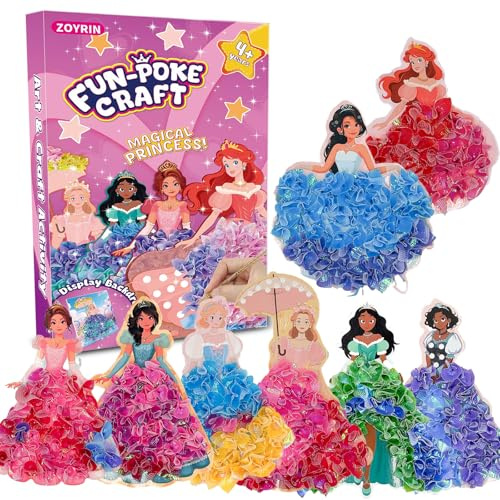 Zoyrin Push-in Craft Kits for Kids–DIY Craft Kits Gifts for Girls & Boys Ages 4, 5, 6, 7, 8, 9, Mess-Free Craft Set with 800+ Fabric & Foam Pieces