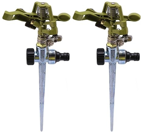 Janasiba Spruzzatore girevole a 360 gradi, per prato, giardino, giardino, golf, , impulso metallico, punte per irrigatore d'acqua