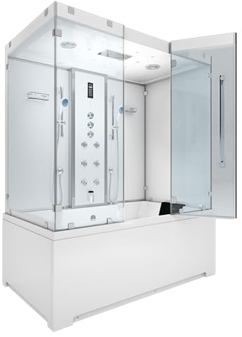 Kombination Badewanne Dusche K80-WS-TH-C-EA Duschtempel 180x100 cm