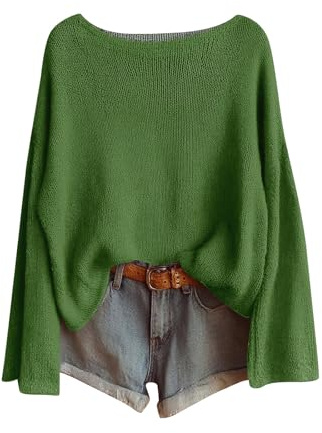 Genérico Jersey Mujer Jersey Cuello Alto Mujer Oversize Lentejuelas Top Sin Capucha Otoño 2025 Jerséis Fino Jacquard Largo Divertido Suéter Punto Basico Christmas Noruego Jumper Ropa 2#Verde L