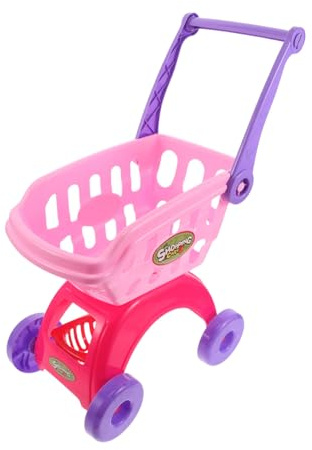 ORFOFE Mini Grocery Cart for Easy Assembly Shopping Trolley Mini Supermarket Handcart for Role Play Social Skills Development and Independent Play