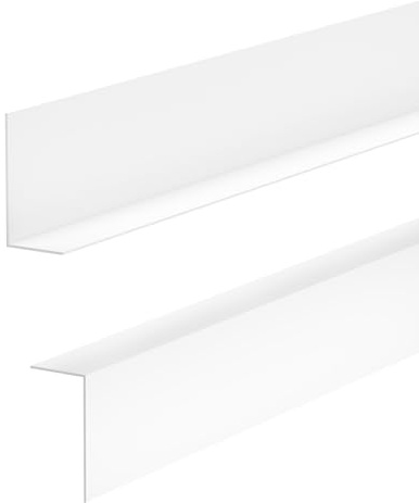Quest Sockelleiste Hart-PVC 50x20 mm ohne Bohren - Weiß, 200 cm | Minimalistische Bodenleiste in L-Form, stoß- & abriebfest, feuchte- & UV-beständig, für Wohnraum, Bad, Küche & Büro