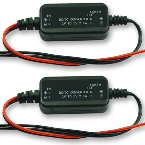 DC-DC Step Down Converter Regulator 12V to 5V 5A 25W, 8-36V Input 93% Efficiency IP68 Waterproof Power Supply for Car Audio GPS LED Strip