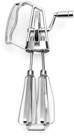 NINMORTH Batidora manual de manivela para cocina, batidor de masa de acero inoxidable con velocidad ajustable, multiuso para hornear huevos, crema, salsas