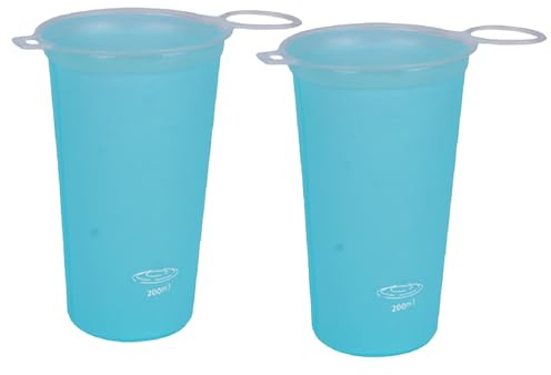 Genérico Paquete De 2 Vasos Plegables De Viaje, 200ml Portátil Reutilizables Vasos Plegables, Taza Camping Para Trail Running Deportes Ciclismo Viajar Senderismo
