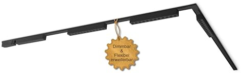MNK_solution LED Schienensystem Decke Komplettset 3 Deckenlampe Schwarz | Zigbee dimmbar – Deckenleuchte für Wohnzimmer, Küche, Esszimmer – moderner Deckenstrahler – Lichtschienensystem