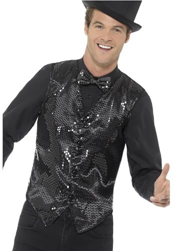 SMIFFYS Gilet con paillette, nero Halloween