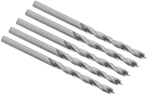 ENT 50045 Träborr i förpackning med 5 Ø 4,5 mm Höghastighetsstål (HSS-G) med mittpunkt och förklippare D4,5 x NL43 x GL79 mm - slipad premium HSS träborr