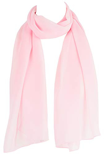 Hat To Socks Women’s Premium Korean Made Chiffon Scarf – Lightweight Sheer Fashion Wrap, Soft Elegant Shawl for All Seasons (Pink)