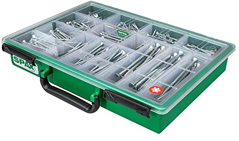 SPAX Sortimentskoffer groß, Schrauben-Set mit 14 Abmessungen, 384 Schrauben + 3 Bits, Senkkopf, T-STAR plus, WIROX - 4000001991169