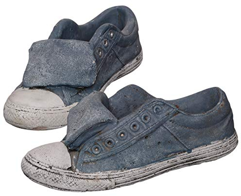 UNUS 2X Gartendeko Turn Schuh Übertopf Blumentopf Pflanzschale Pflanzgefäß in blau