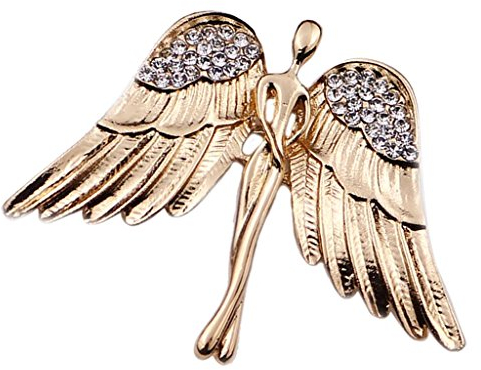 non-brand Sharplace Sicherheitsnadel Brosche Schal Mantel Kleid Pin für Damen Engel Brosche Strass, Gold