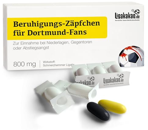 Beruhigungs-Zäpfchen® für DORTMUND Fans | Lakritz-Zäpfchen für DORTMUND Fans zur Einnahme bei Niederlagen, Gegentoren & Abstiegsangst | Mehr verrückte Männer Geschenk Fanartikel über „Farbe“