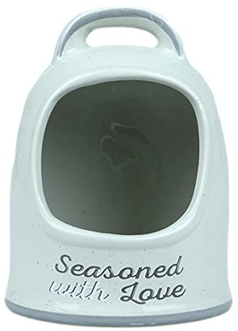 Dolomite Grey Ceramic Salt Cellar Pig Kitchen Spices Condiment Dispenser