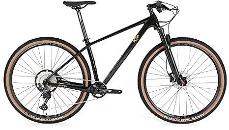 ICE MT10 Mountainbike, Rahmen aus Carbonfaser, 29 Zoll, 12 V, Farbe: Schwarz (19 Zoll)